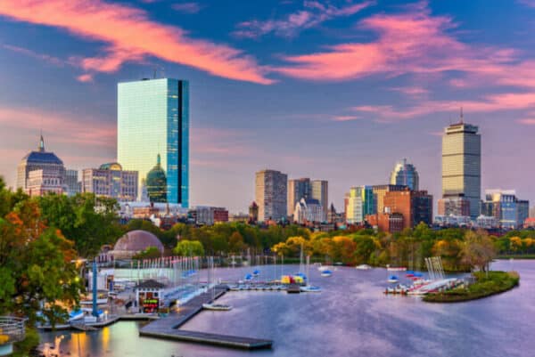Boston's skyline river